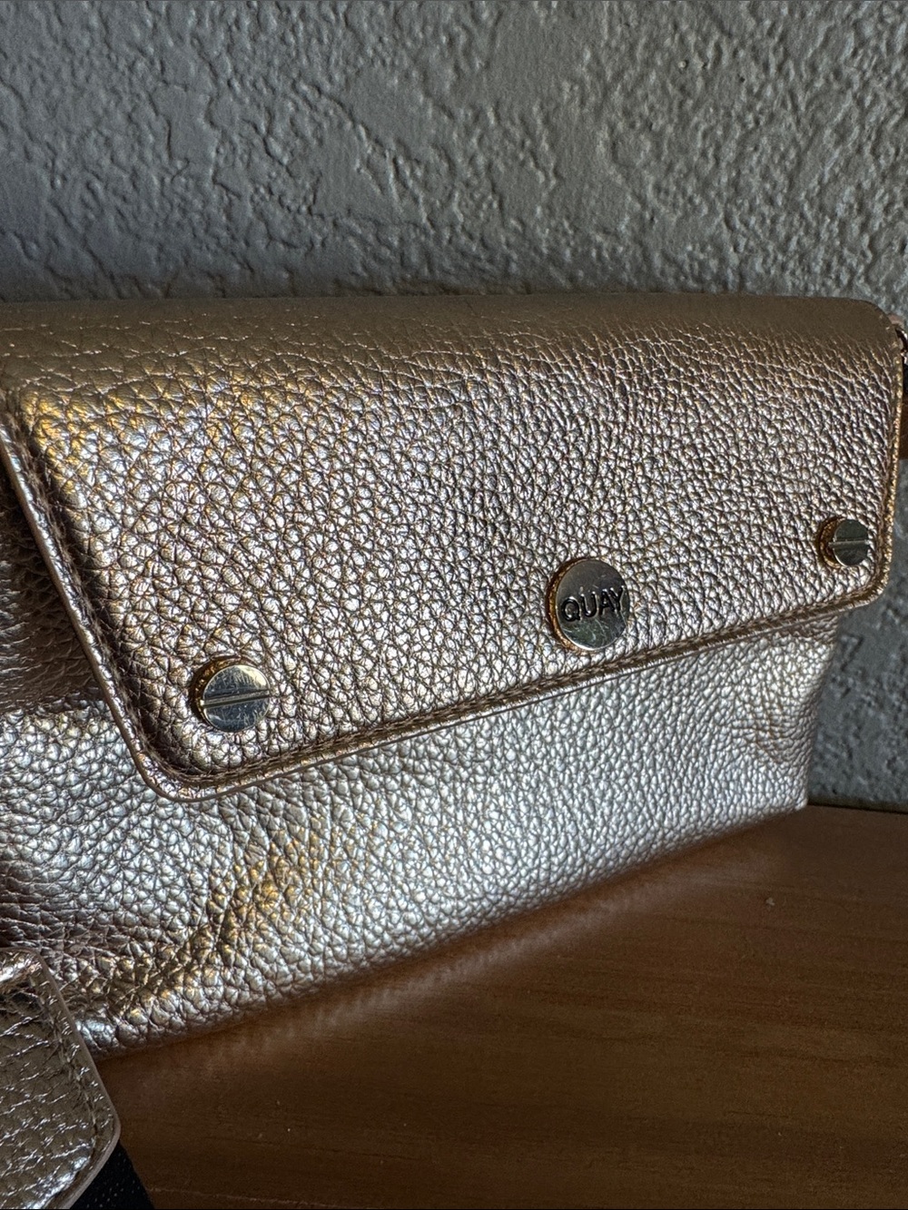 Quay Australia Metallic Rose Gold Textured Crossbody - Picture 2 of 6